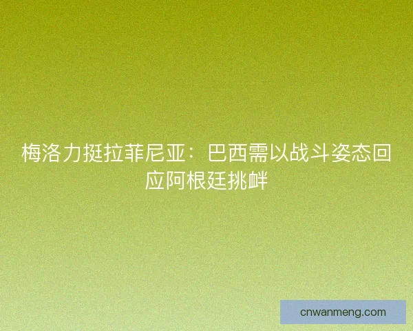 梅洛力挺拉菲尼亚：巴西需以战斗姿态回应阿根廷挑衅