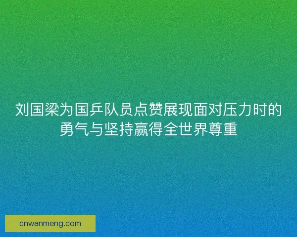 刘国梁为国乒队员点赞展现面对压力时的勇气与坚持赢得全世界尊重