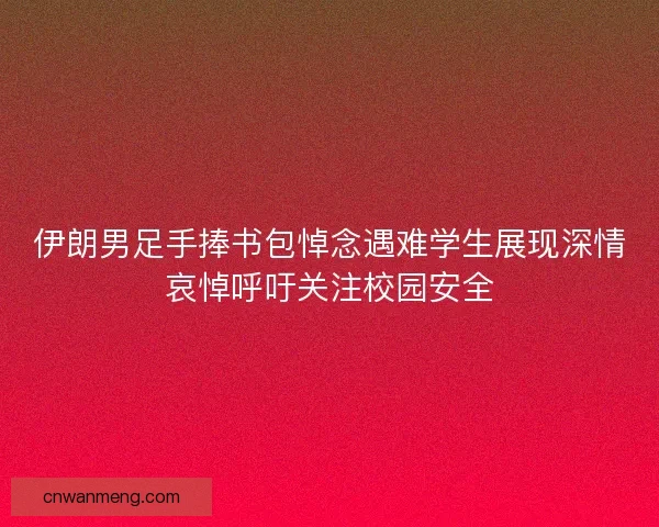 伊朗男足手捧书包悼念遇难学生展现深情哀悼呼吁关注校园安全
